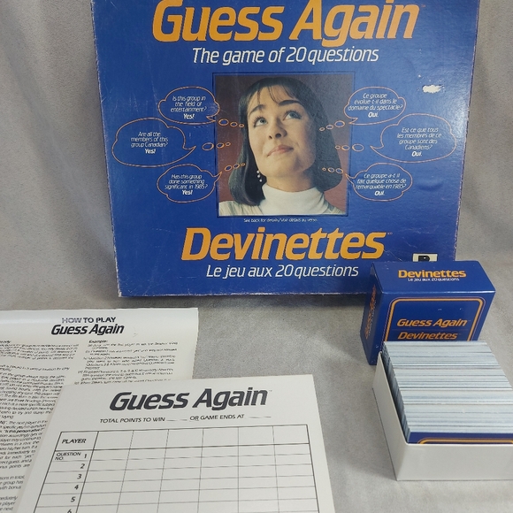 Guess Again Vintage Bilingual 20 Questions Board Game - Picture 4 of 7